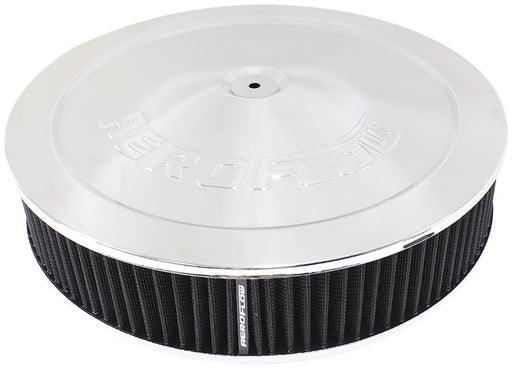 CHROME 9" x 2-3/4" AIR FILTER ASSEMBLY, 5-1/8" NECK