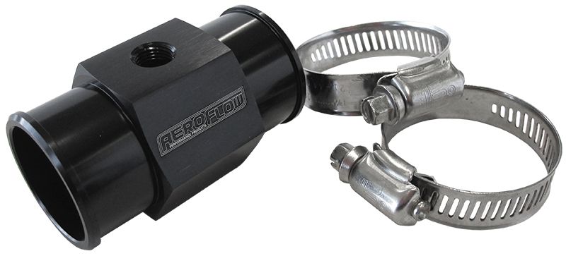 1-11/32 34MM WATER TEMP HOSE ADAPTER W/ 1/8 NPT GAUGE PORT