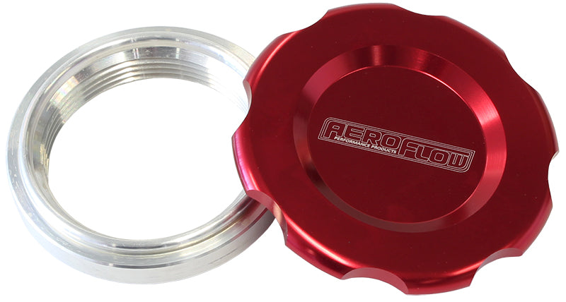 1.5 WELD BUNG AND RED CAP LOW PROFILE FEMALE WELD-ON