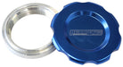 LOW PROFILE BILLET ALUMINIUM FILLER CAP & BUNG - 2" WELD-ON BUNG WITH BLUE CAP