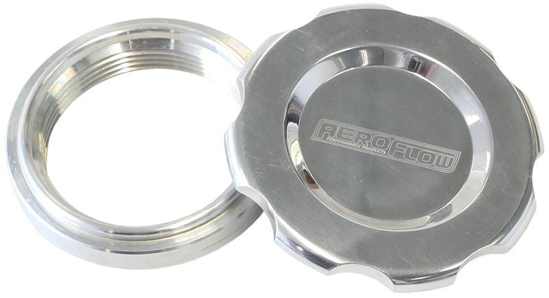 LOW PROFILE BILLET ALUMINIUM FILLER CAP & BUNG - 2" WELD-ON BUNG WITH POLISHED CAP