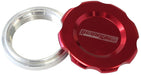 LOW PROFILE BILLET ALUMINIUM FILLER CAP & BUNG - 2" WELD-ON BUNG WITH RED CAP