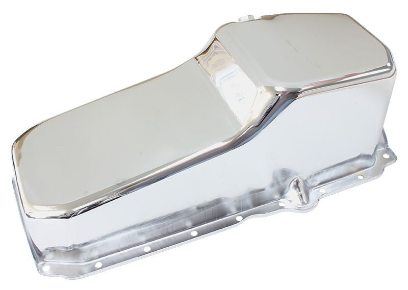 CHEVROLET LATE 86-ON STANDARD REPLACEMENT OIL PAN, CHROME FINISH