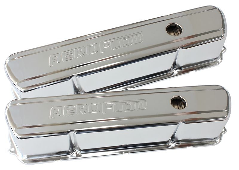 CHROME STEEL VALVE COVERS SUIT HOLDEN 253-308 WITH LOGO