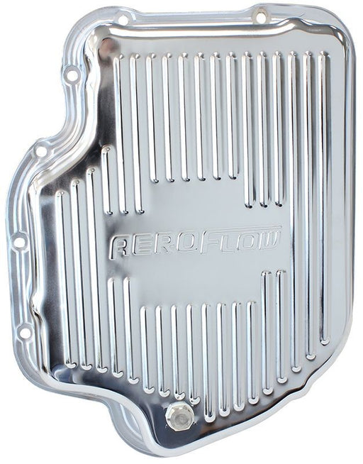 CHROME TRANSMISSION PAN SUIT GM TH400, DEEP PAN WITH DRAIN PLUG