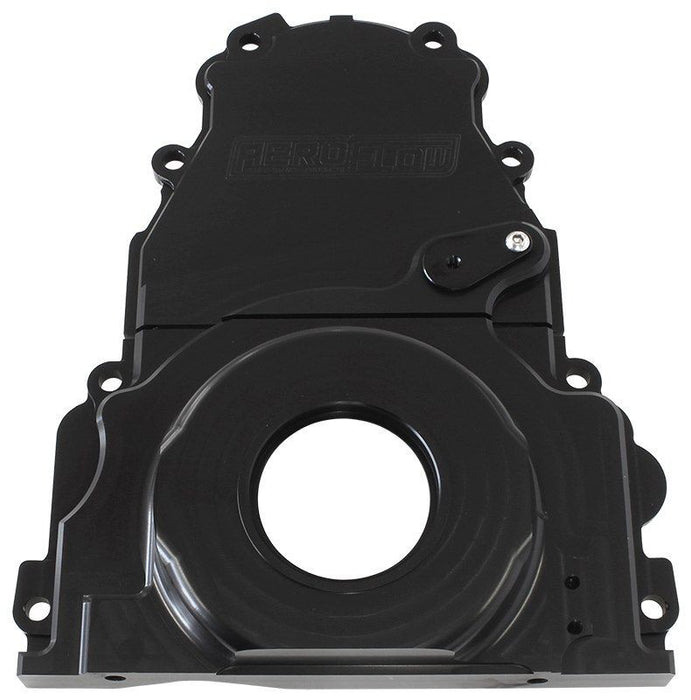 GM LS 2-PIECE BILLET TIMING COVER - BLACK ANODISED