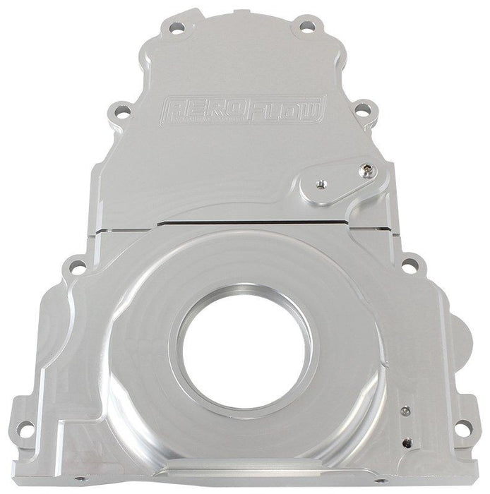 GM LS 2-PIECE BILLET TIMING COVER - SILVER ANODISED