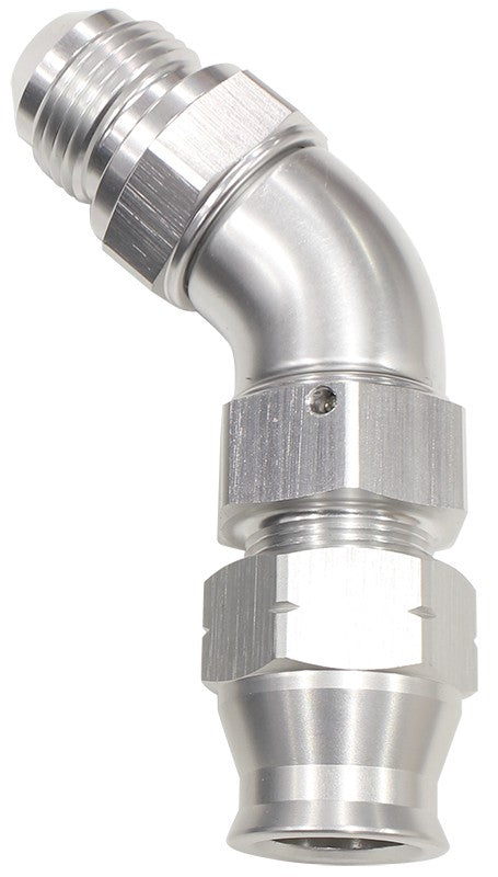 45° TUBE TO MALE AN ADAPTER 5/16" TO -6AN SILVER        