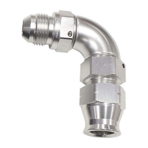 90° TUBE TO MALE AN ADAPTER 1/4" TO -4AN SILVER  