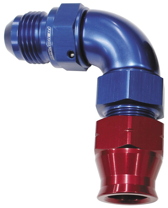 90° TUBE TO MALE AN ADAPTER 5/16" TO -6AN BLUE/RED