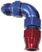 90° TUBE TO MALE AN ADAPTER 5/16" TO -6AN BLUE/RED