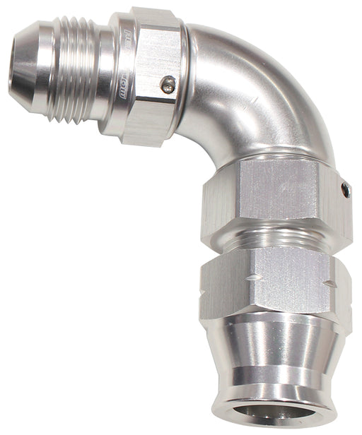 90° TUBE TO MALE AN ADAPTER 3/4" TO -12AN SILVER 