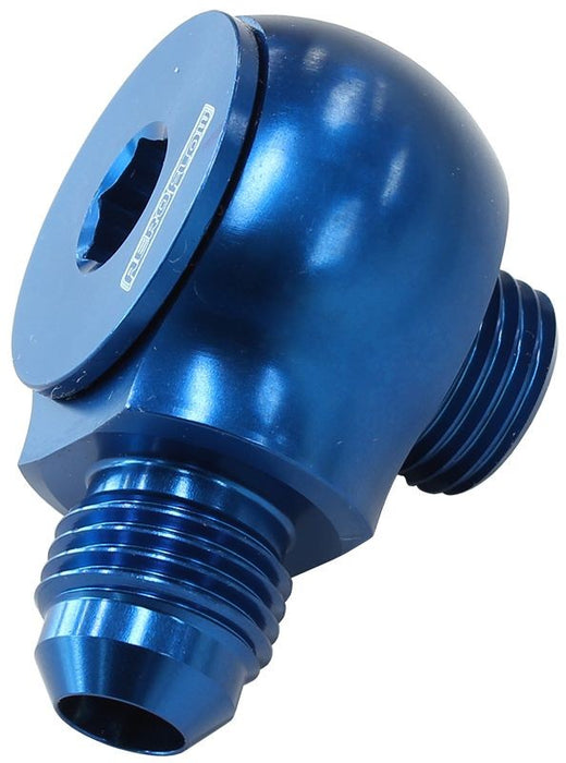 90° LOW PROFILE -6ORB TO -6AN MALE ADAPTER - BLUE