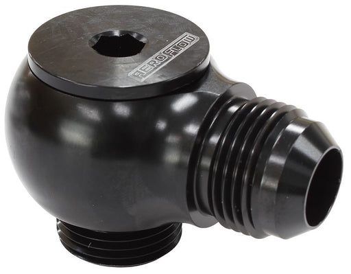 90° LOW PROFILE -8ORB TO -8AN MALE ADAPTER - BLACK