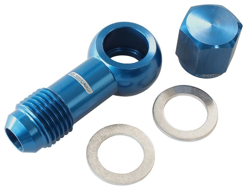 90° FUEL PUMP BANJO KIT -6AN BLUE  