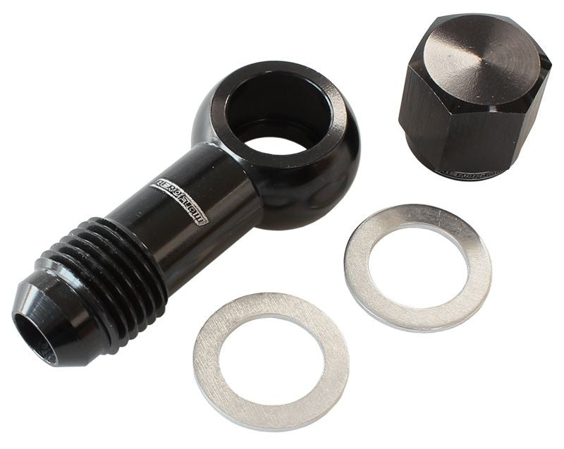 90° FUEL PUMP BANJO KIT -6AN BLACK