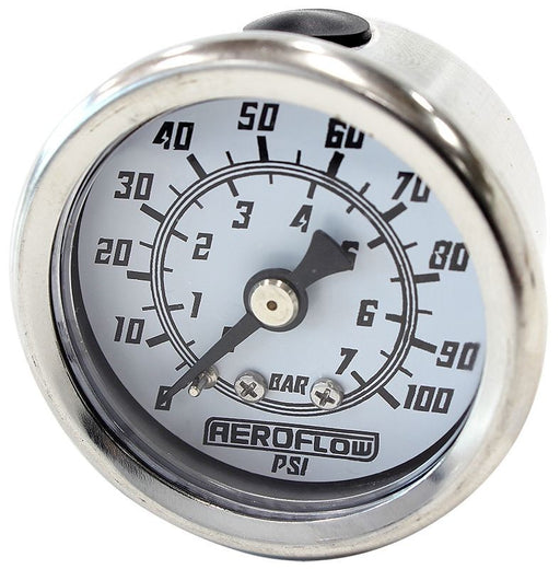 1-1/2" 100 PSI PRESSURE GAUGE WHITE FACE BLACK POINTER