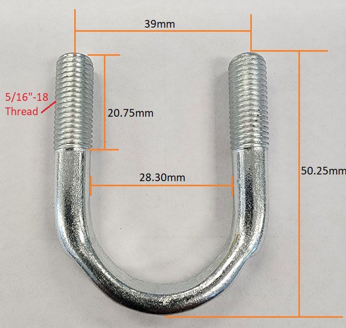 Forged U-Bolts, Suit Universal Joint With 1-1/8" Cap