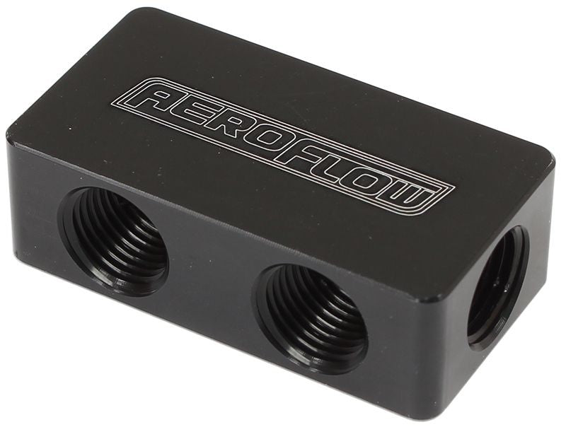 COMPACT DISTRIBUTION BLOCK, 2 IN 4 OUT, ALL PORTS 1/8" NPT