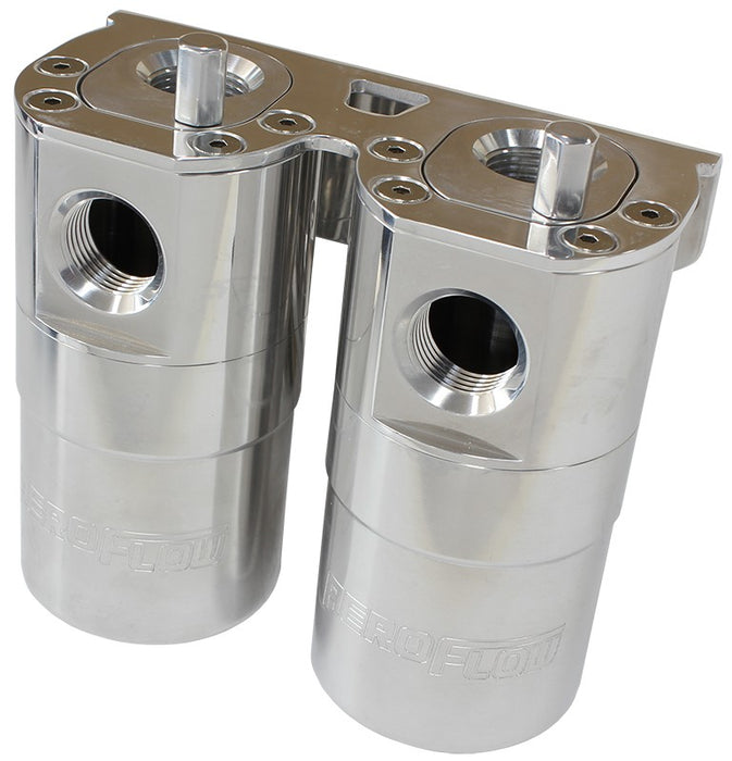 BILLET UNIVERSAL DUAL AIR / OIL SEPARATOR - POLISHED 