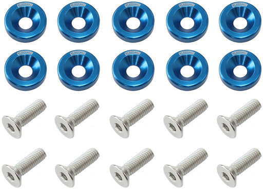 Billet Dress-Up/Fender Bolt Kit M6 x 1.00mm (20mm UHL) Blue Finish