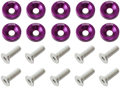 Billet Dress-Up/Fender Bolt Kit M6 x 1.00mm (20mm UHL) Purple Finish