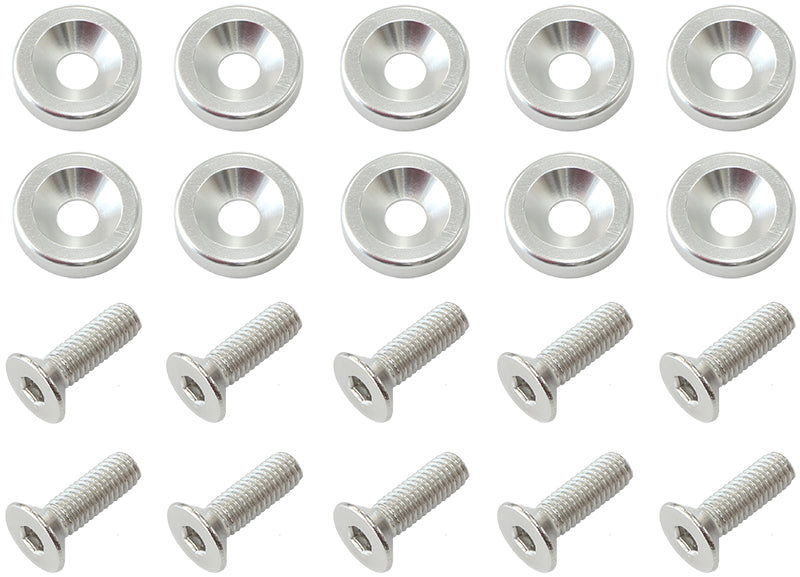 Billet Dress-Up/Fender Bolt Kit M6 x 1.00mm (20mm UHL) Silver Finish