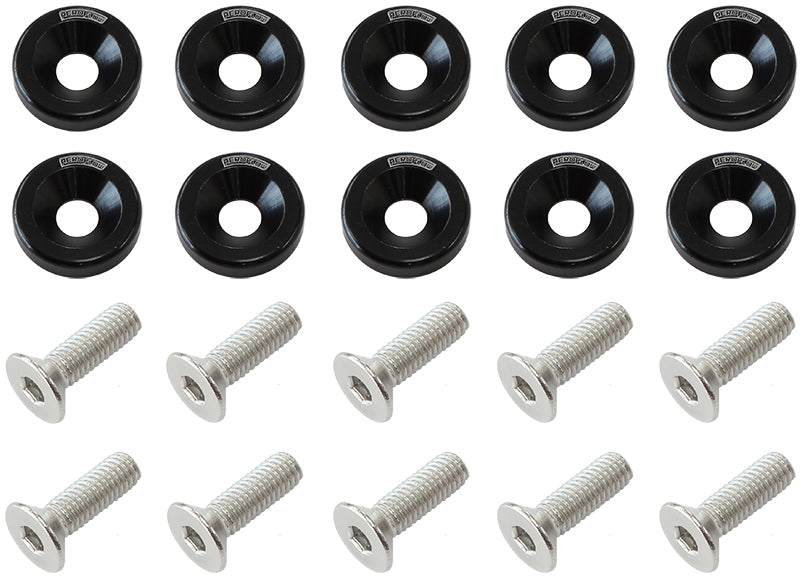 Billet Dress-Up/Fender Bolt Kit M6 x 1.00mm (20mm UHL) Black Finish 