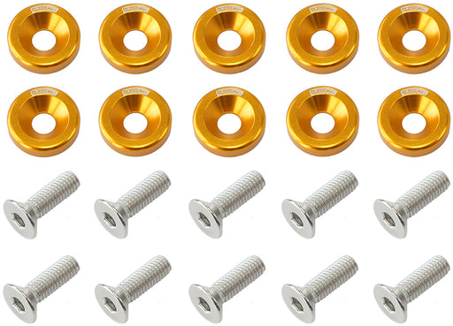 Billet Dress-Up/Fender Bolt Kit M6 x 1.00mm (20mm UHL) Gold Finish