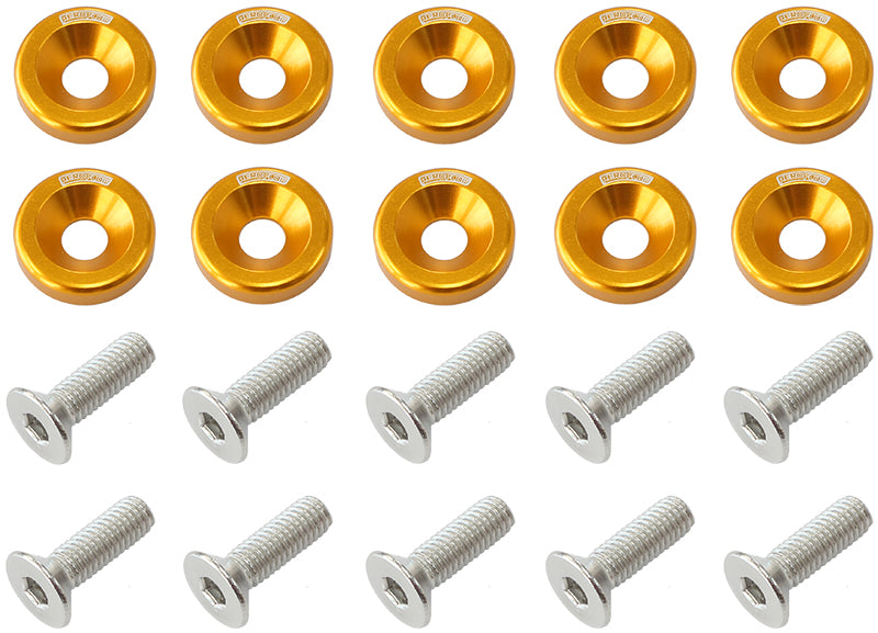 Billet Dress-Up/Fender Bolt Kit M6 x 1.00mm (20mm UHL) Gold Finish