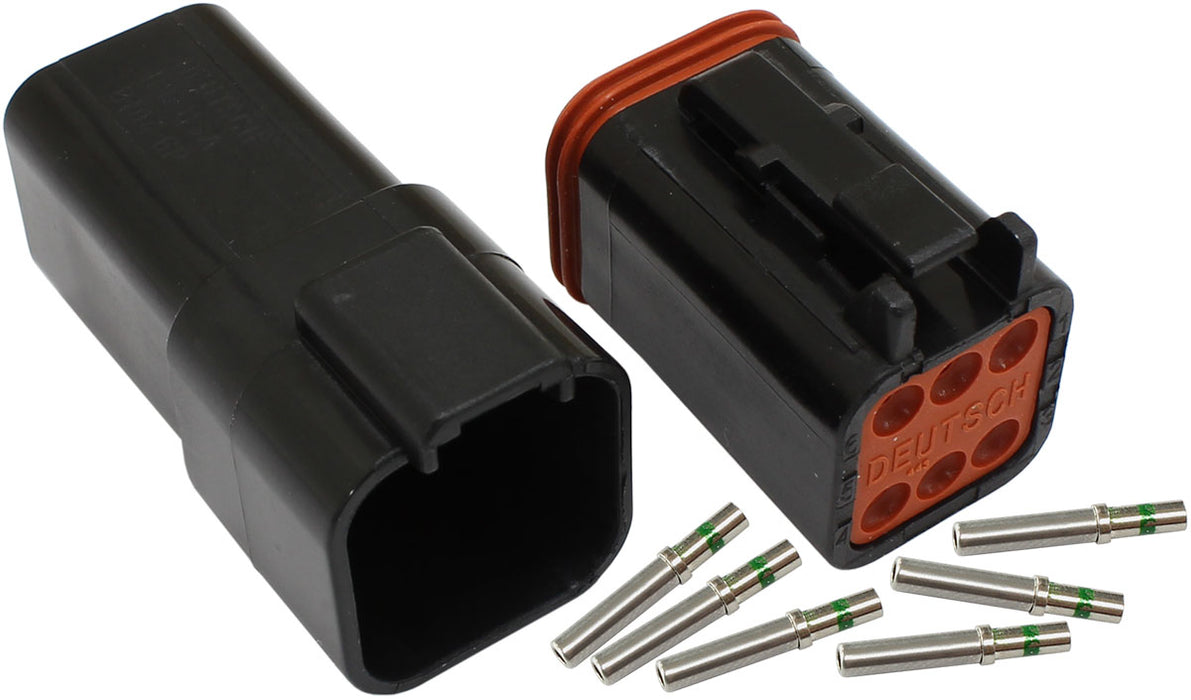 WEATHERTIGHT 6 PIN CONNECTOR KIT DEUTSCH DT STYLE BLACK