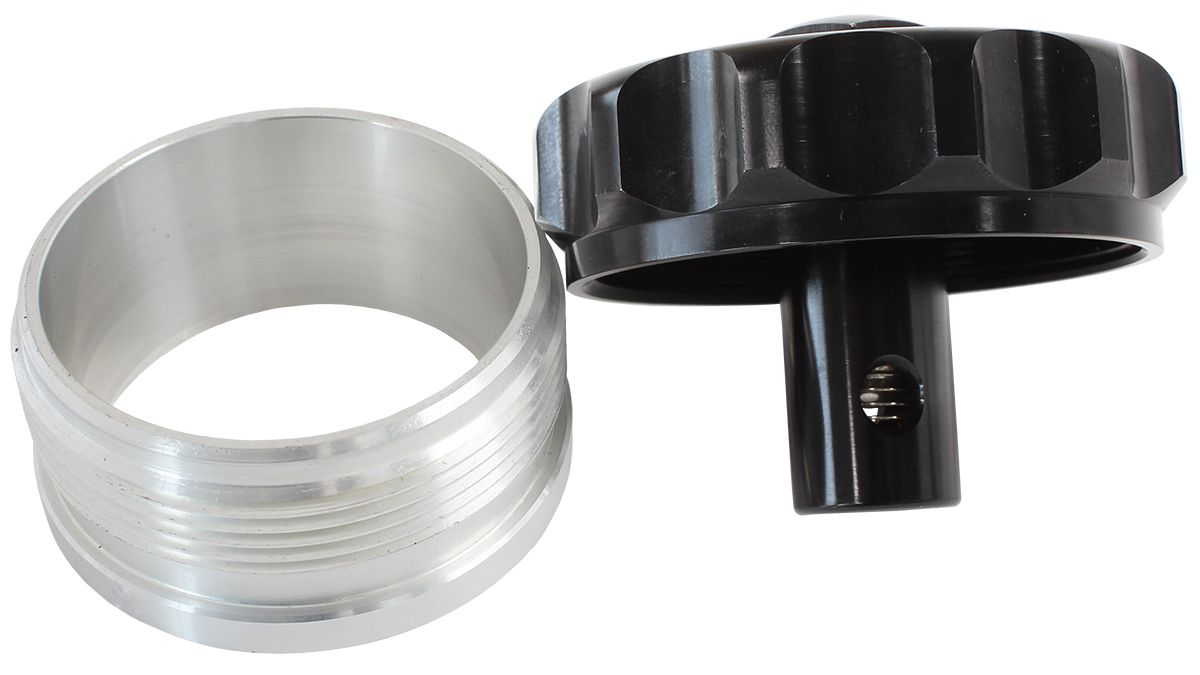2 ALUM WELD BUNG AND CAP BLACK WITH ROLL OVER VALVE