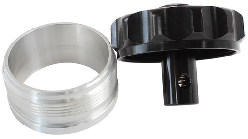 2 ALUM WELD BUNG AND CAP BLACK WITH ROLL OVER VALVE