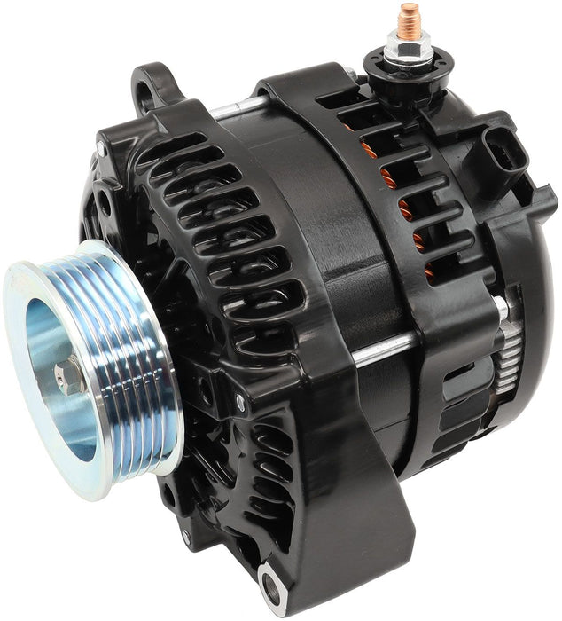 Aeroflow GM LS High Output Alternator - Black Finish, 185 amp Rating