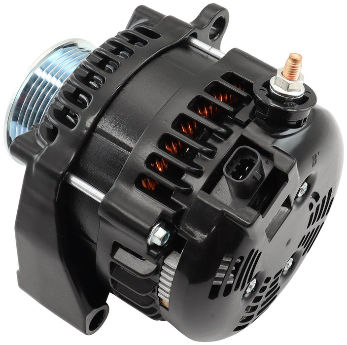 Aeroflow GM LS High Output Alternator - Black Finish, 185 amp Rating