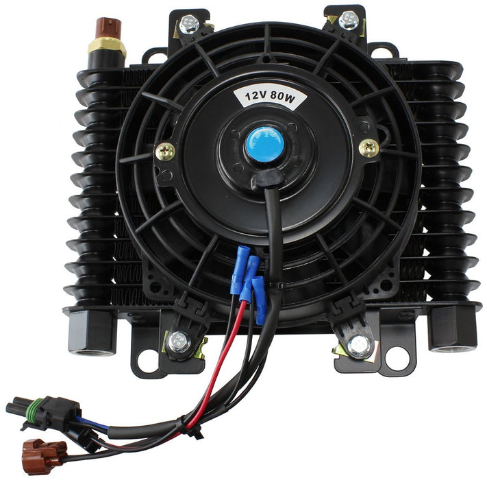 COMPETITION OIL & TRANSMISSION COOLER WITH FAN SWITCH 1/2NPT 10" X 7.5" X 3.5"