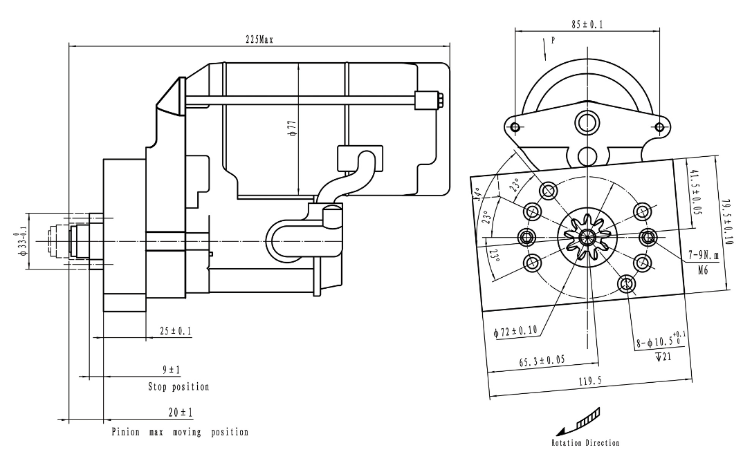 HOLDEN V8 XPRO SUPER TORQUE STARTER 2.7hp ADJUSTABLE MOUNTING