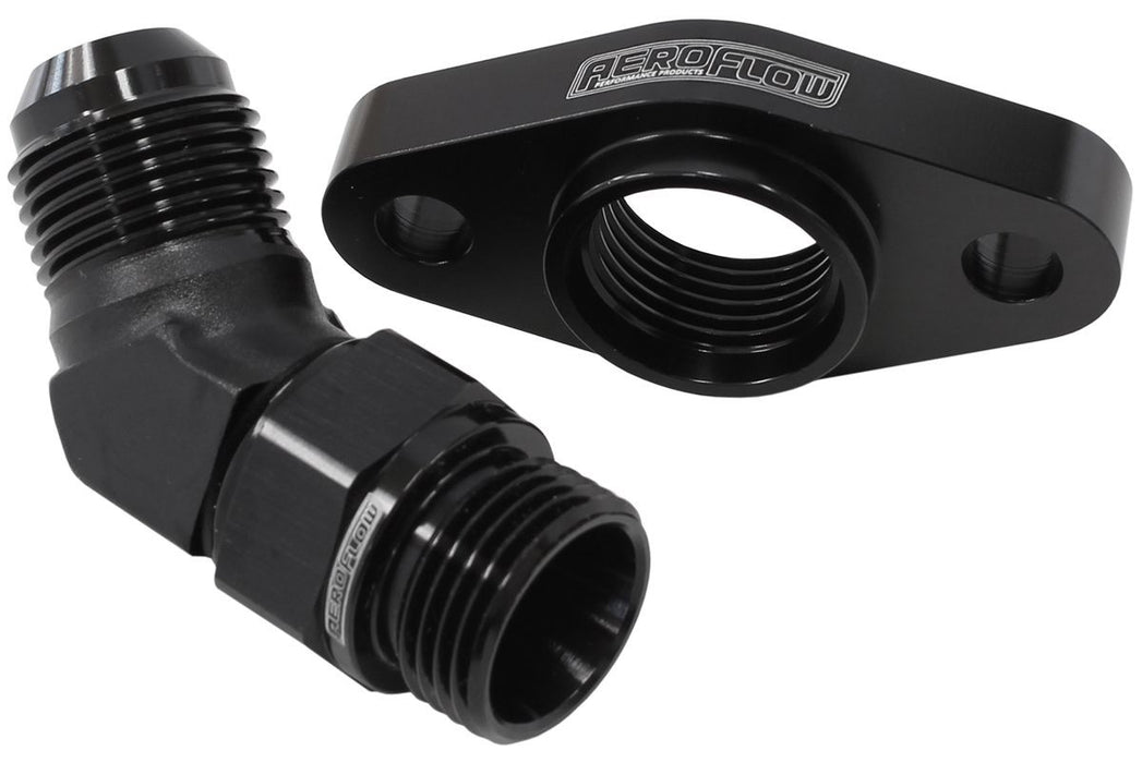 TURBO DRAIN ADAPTER WITH 45° -10AN FITTING, 51mm BOLT CENTRES