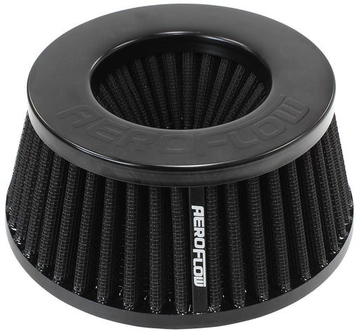 UNIVERSAL 4" (102mm) CLAMP-ON STEEL TOP INVERTED TAPERED POD FILTER WITH BLACK END