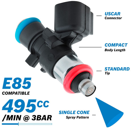 BOSCH MOTORSPORT 495cc EV14 SHORT USCAR FUEL INJECTOR