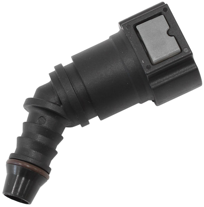 PUSH ON 3/8 EFI FITTING TO 3/8 / 9.65MM BARB 45 DEGREE