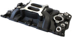 SB CHEV STREET DUAL PLANE INTAKE MANIFOLD, BLACK FINISH