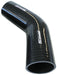 GLOSS BLACK 45° SILICONE ELBOW HOSE 5" (127.5mm) I.D, 5.3mm WALL THICKNESS, 145mm LEG