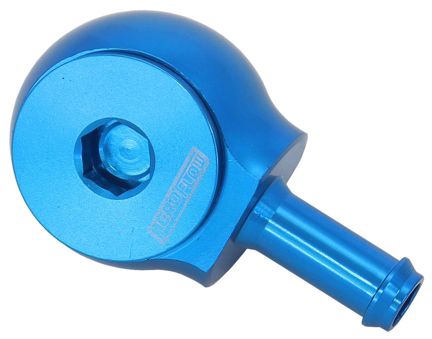 90° LOW PROFILE -8ORB TO 3/8" BARB - BLUE