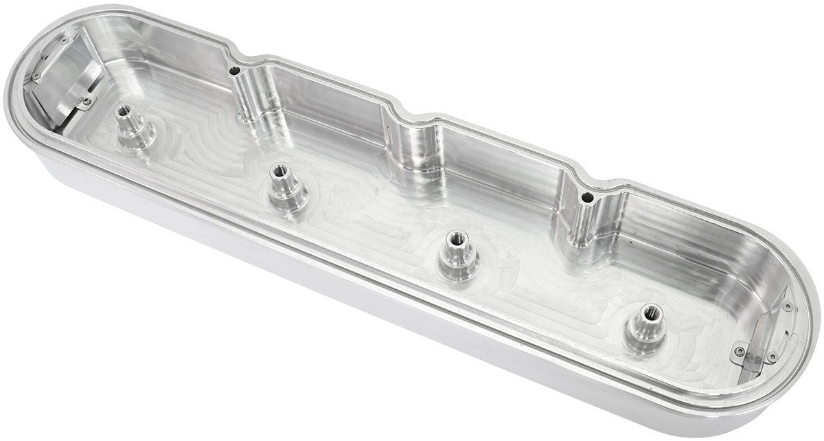 GM LS BILLET VALVE COVER SET, RAW FINISH WITH AEROFLOW LOGO, NO COIL MOUNTS