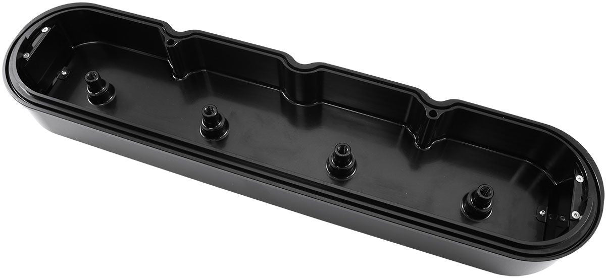 GM LS BILLET VALVE COVER SET, BLACK FINISH WITH AEROFLOW LOGO, NO COIL MOUNTS