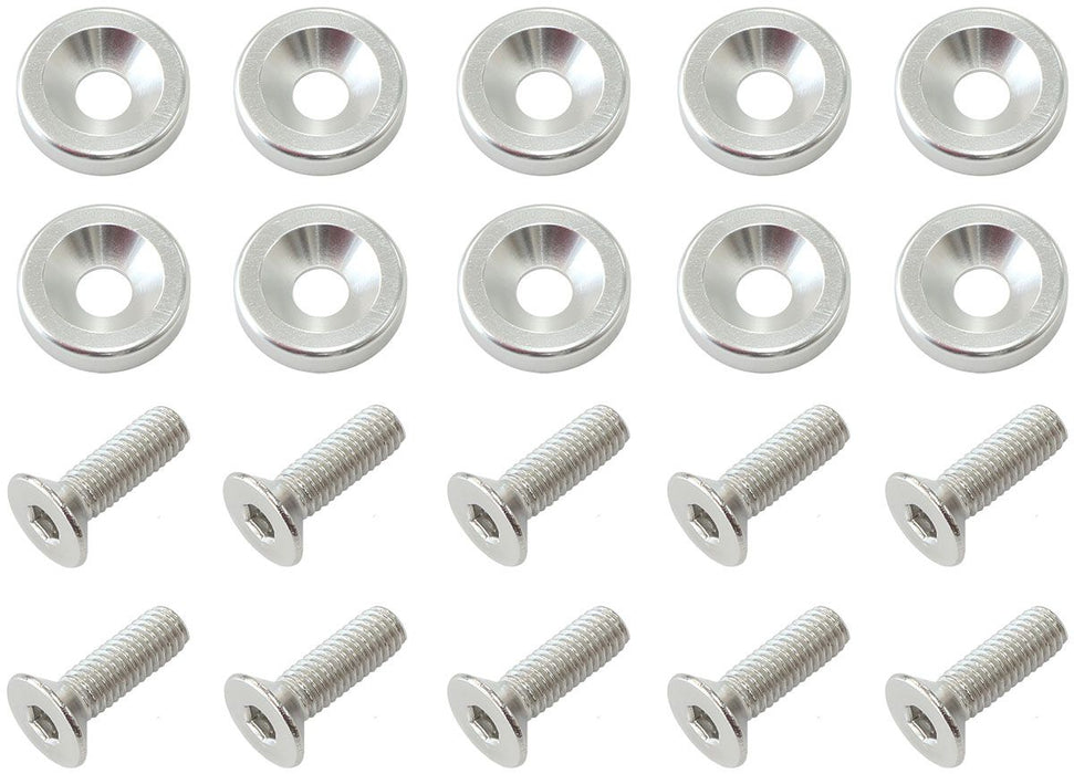 AF64-4372S - AEROFLOW BILLET 14" DRESS UP/FENDER BOLT KIT 10-PACK SILVER 