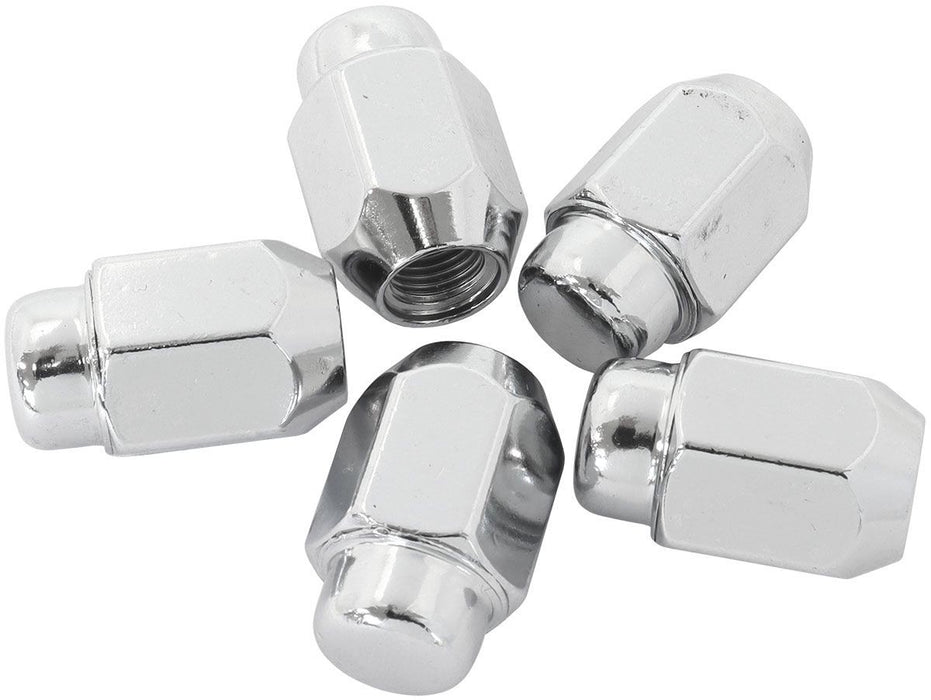 ACORN MEDIUM CLOSED CHROME WHEEL NUTS - 1/2-20" PACK OF 5