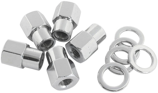 0.550" SHANK OPEN CHROME WHEEL NUTS - 1/2"-20, PACK OF 5