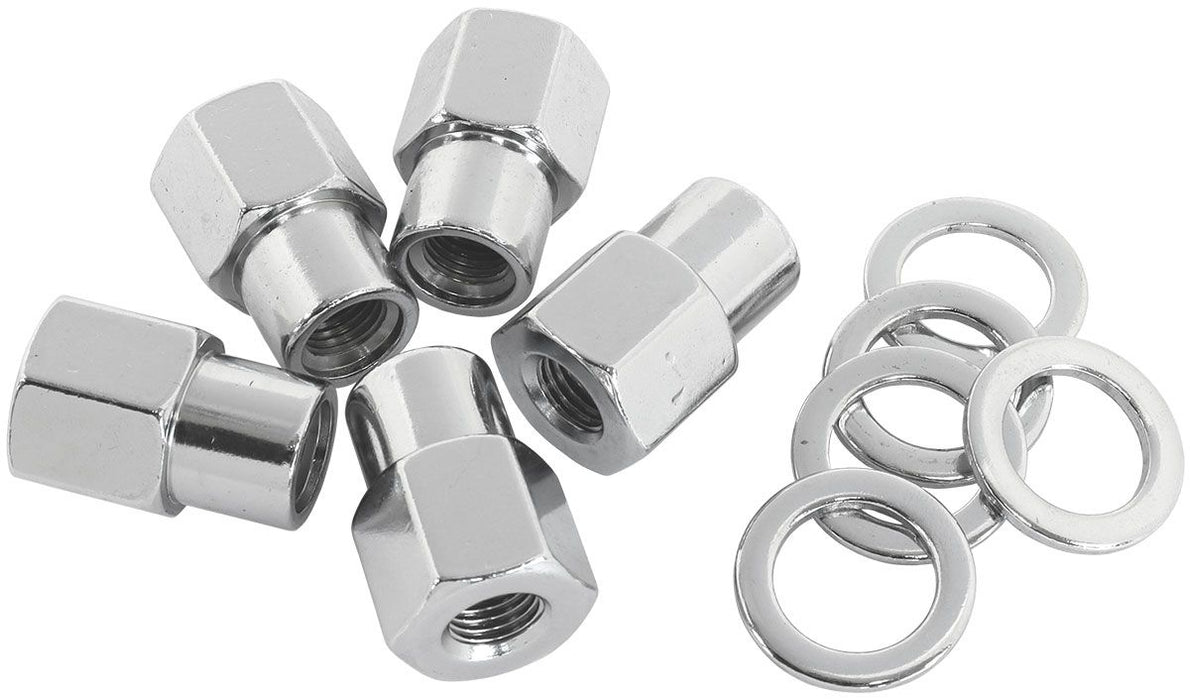 0.550" Shank OpenChrome Wheel Nuts - M14 x 1.50mm Pack of 5, Washer Seat with Shank 